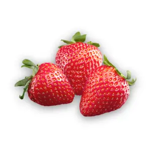 Tres fresas con tallo