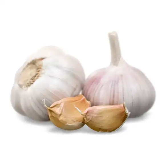 Dos cabezas de ajo y dos dientes de ajo