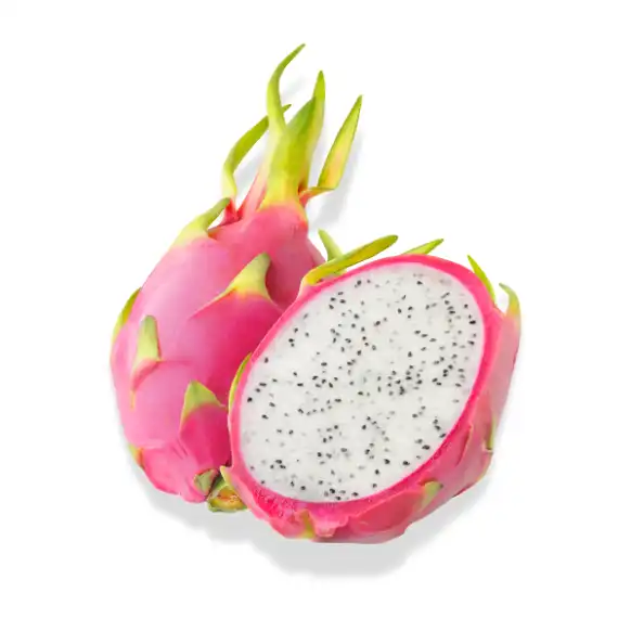 Una pitaya completa y la mitad de otra