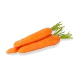 Tres zanahorias con tallo