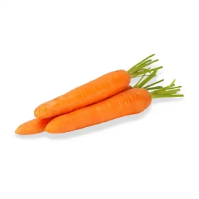 Tres zanahorias con tallo